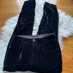 Club Monaco Crushed Velvet Navy Pants